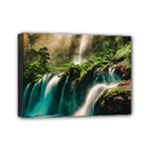Waterfall Rocks Jungle Forest Mini Canvas 7  x 5  (Stretched)