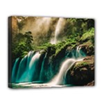 Waterfall Rocks Jungle Forest Deluxe Canvas 20  x 16  (Stretched)