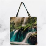 Waterfall Rocks Jungle Forest Grocery Tote Bag