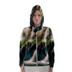 Waterfall Rocks Jungle Forest Women s Hooded Windbreaker