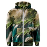 Waterfall Rocks Jungle Forest Men s Zipper Hoodie