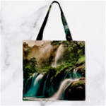 Waterfall Rocks Jungle Forest Zipper Grocery Tote Bag
