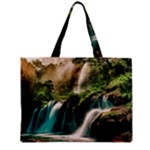 Waterfall Rocks Jungle Forest Zipper Mini Tote Bag