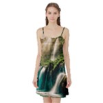 Waterfall Rocks Jungle Forest Satin Night Slip
