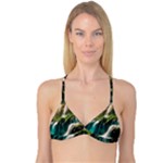 Waterfall Rocks Jungle Forest Reversible Tri Bikini Top