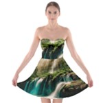 Waterfall Rocks Jungle Forest Strapless Bra Top Dress