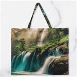 Waterfall Rocks Jungle Forest Zipper Large Tote Bag