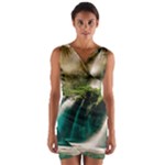 Waterfall Rocks Jungle Forest Wrap Front Bodycon Dress