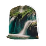 Waterfall Rocks Jungle Forest Drawstring Pouch (2XL)