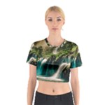Waterfall Rocks Jungle Forest Cotton Crop Top