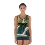 Waterfall Rocks Jungle Forest Sport Tank Top 