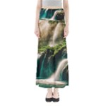 Waterfall Rocks Jungle Forest Full Length Maxi Skirt