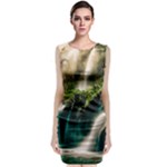 Waterfall Rocks Jungle Forest Classic Sleeveless Midi Dress