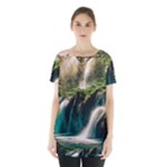 Waterfall Rocks Jungle Forest Skirt Hem Sports Top