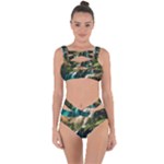 Waterfall Rocks Jungle Forest Bandaged Up Bikini Set 
