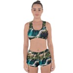 Waterfall Rocks Jungle Forest Racerback Boyleg Bikini Set