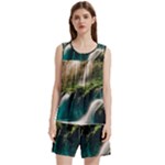 Waterfall Rocks Jungle Forest Sleeveless Cozy Lounge Set 