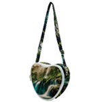 Waterfall Rocks Jungle Forest Heart Shoulder Bag