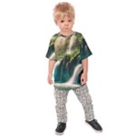 Waterfall Rocks Jungle Forest Kids  Raglan T-Shirt