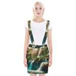 Waterfall Rocks Jungle Forest Braces Suspender Skirt
