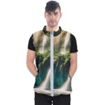 Waterfall Rocks Jungle Forest Men s Puffer Vest