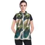 Waterfall Rocks Jungle Forest Women s Puffer Vest