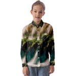 Waterfall Rocks Jungle Forest Kids  Long Sleeve Shirt