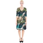 Waterfall Rocks Jungle Forest Wrap Up Cocktail Dress
