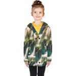 Waterfall Rocks Jungle Forest Kids  Double Breasted Button Coat