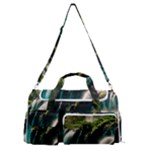 Waterfall Rocks Jungle Forest Sports Gym Duffle Bag with Shoe Compartment