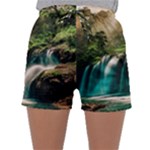 Waterfall Rocks Jungle Forest Sleepwear Shorts