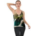 Waterfall Rocks Jungle Forest Chiffon Cami