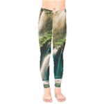 Waterfall Rocks Jungle Forest Kids  Leggings