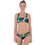 Waterfall Rocks Jungle Forest Criss Cross Bikini Set