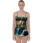Waterfall Rocks Jungle Forest Babydoll Tankini Top