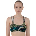 Waterfall Rocks Jungle Forest Line Them Up Sports Bra