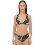 Waterfall Rocks Jungle Forest Double Strap Halter Bikini Set