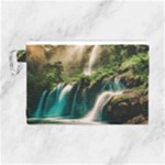 Waterfall Rocks Jungle Forest Canvas Cosmetic Bag (Large)
