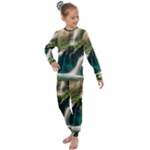 Waterfall Rocks Jungle Forest Kids  Long Sleeve Set 