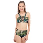 Waterfall Rocks Jungle Forest Cage Up Bikini Set
