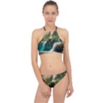 Waterfall Rocks Jungle Forest Halter Bikini Set
