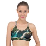 Waterfall Rocks Jungle Forest Basic Training Sports Bra