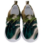 Waterfall Rocks Jungle Forest Kids  Velcro No Lace Shoes