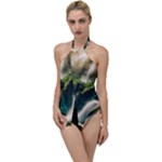 Waterfall Rocks Jungle Forest Go with the Flow One Piece Swimsuit