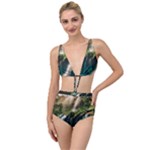 Waterfall Rocks Jungle Forest Tied Up Two Piece Swimsuit