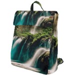 Waterfall Rocks Jungle Forest Flap Top Backpack