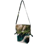 Waterfall Rocks Jungle Forest Folding Shoulder Bag