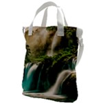 Waterfall Rocks Jungle Forest Canvas Messenger Bag