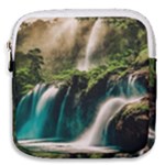 Waterfall Rocks Jungle Forest Mini Square Pouch