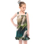 Waterfall Rocks Jungle Forest Kids  Overall Dress